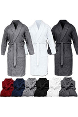 Salyaka And Hooded Men And Plus Size Cotton Navy Blue Bathrobe - Swordslife