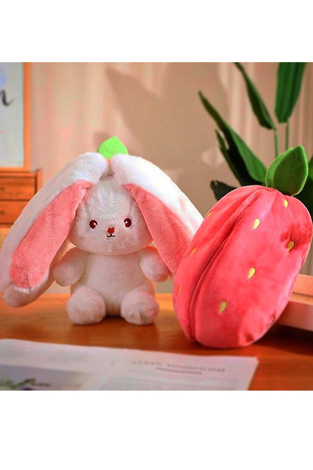 The Sweetest Strawberry Rabbit Sleeping Companion 50cm- Special Design Both Strawberry and Rabbit