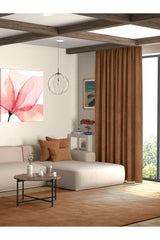 Velvet Textured Cashmere Color Island Backdrop Curtain Extrafor Pleated - Swordslife