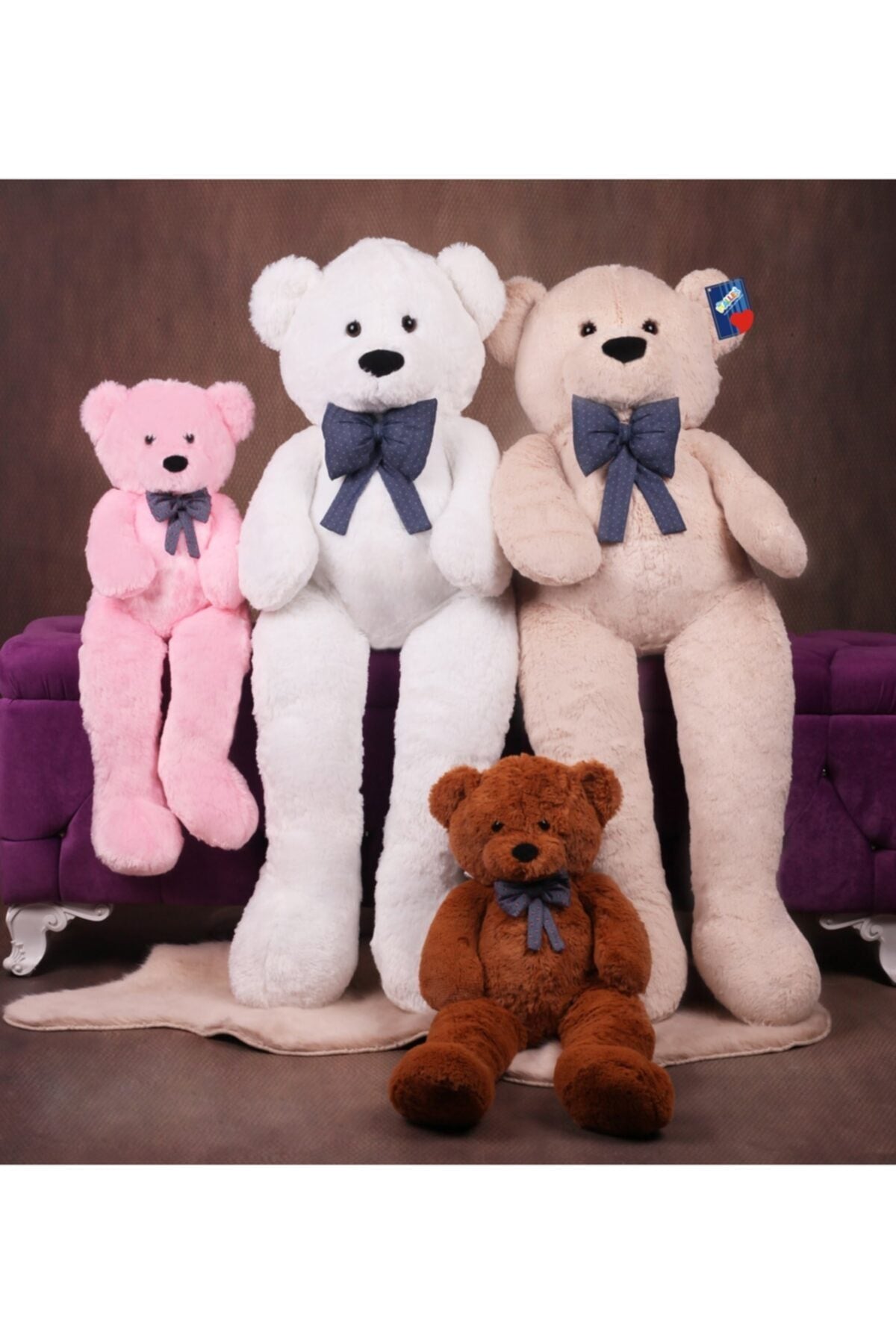 Toy 80 Cm Big Teddy Teddy with Bow Tie Pink