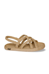 Men's Beige Bodrum Rubber Sole Rope Sandals -