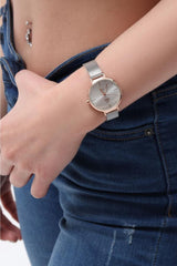 Dantes Rose Case Gray Straw Strap Women's Wristwatch