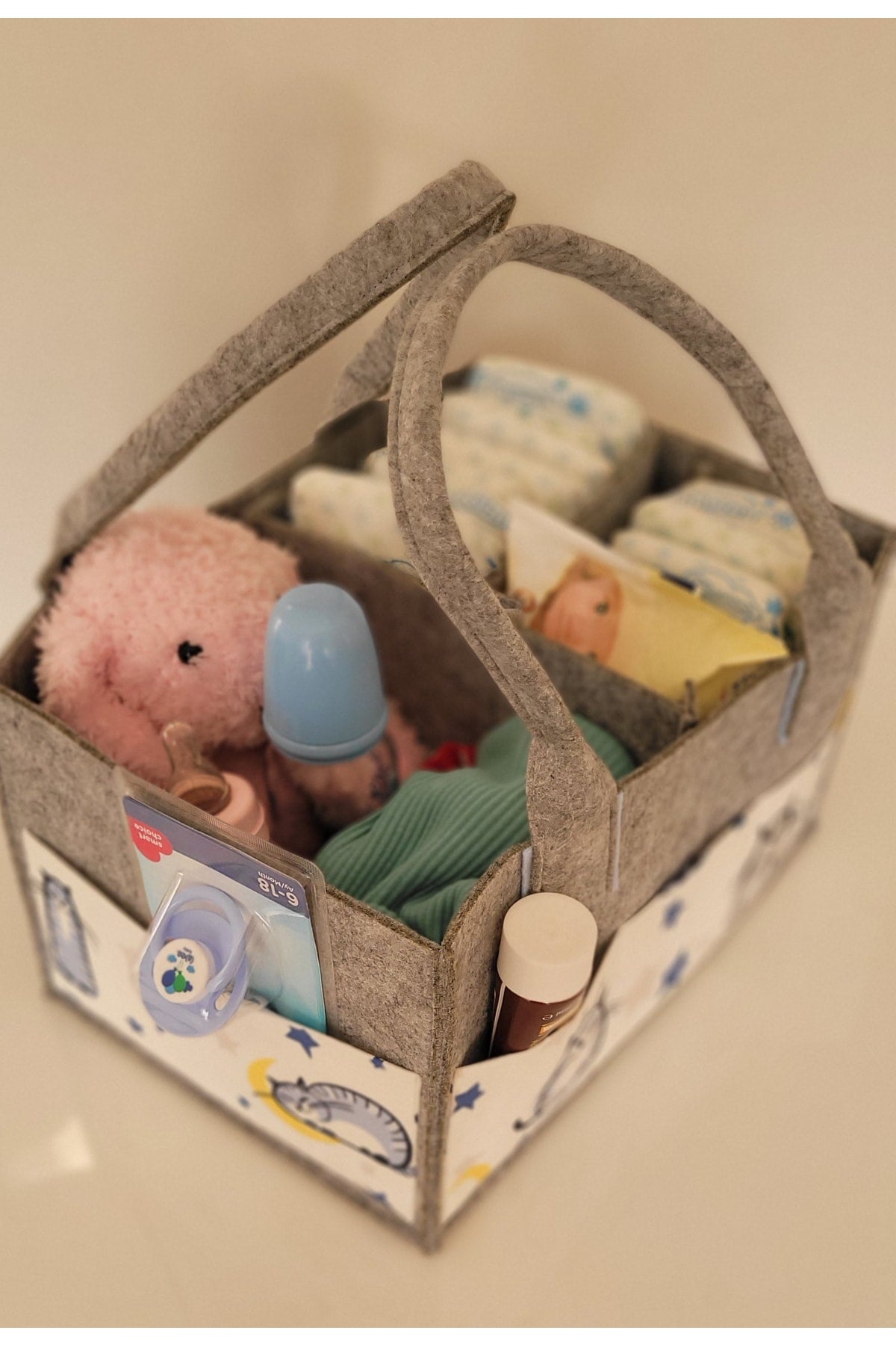 Handmade Multi-Purpose Felt Mother Baby Care And Organizer Bag Functional Organizer With Lid