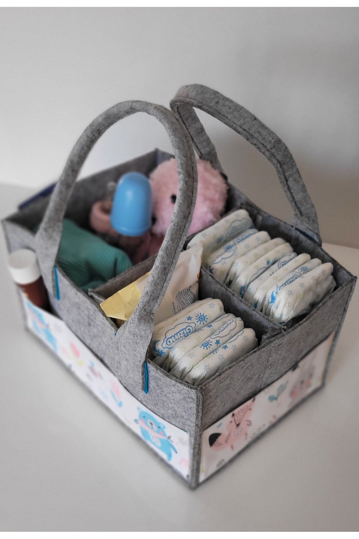 Handmade Multi-Purpose Felt Mother Baby Care And Organizer Bag Functional Organizer