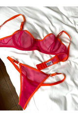 Orange Cherry Underwire Bra Set - Swordslife