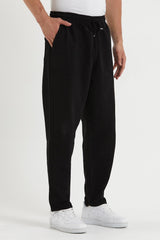 Men's Black Color Linen Trousers