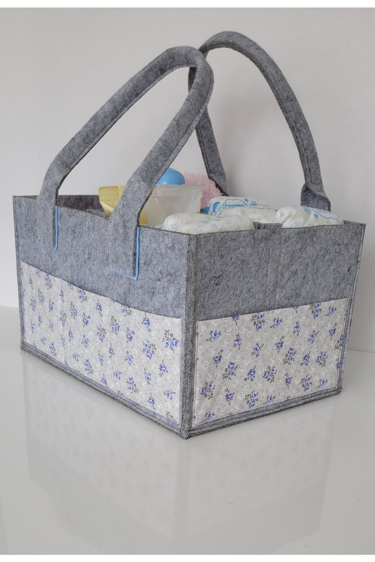 Handmade Multi-Purpose Felt Mother Baby Care And Organizer Bag Functional Organizer With Lid