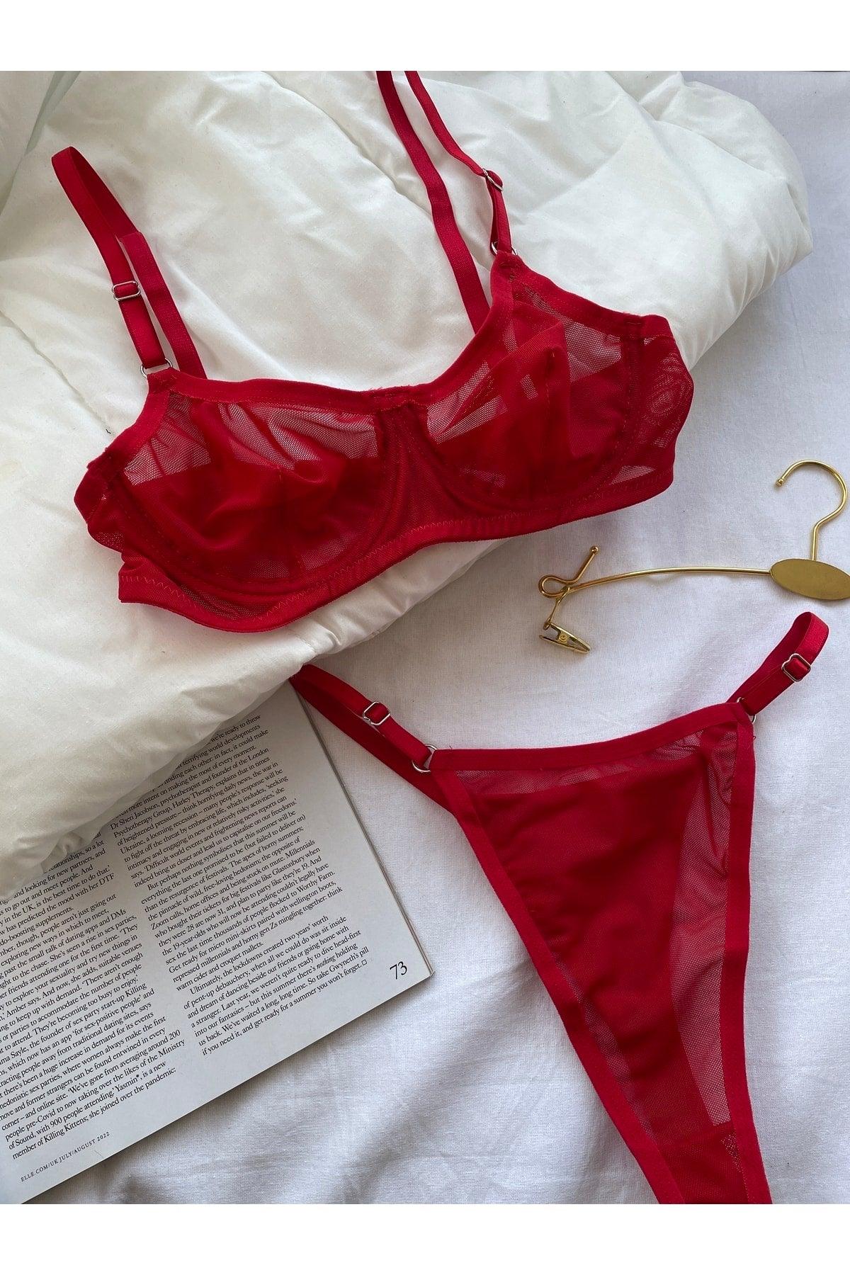 Red Underwire Bra Set - Swordslife