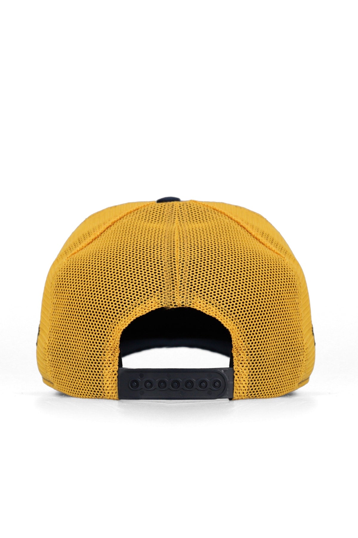 V1 Trucker M Letter - 127 Code Logo Unisex Navy Blue-Yellow Cap (Cap)