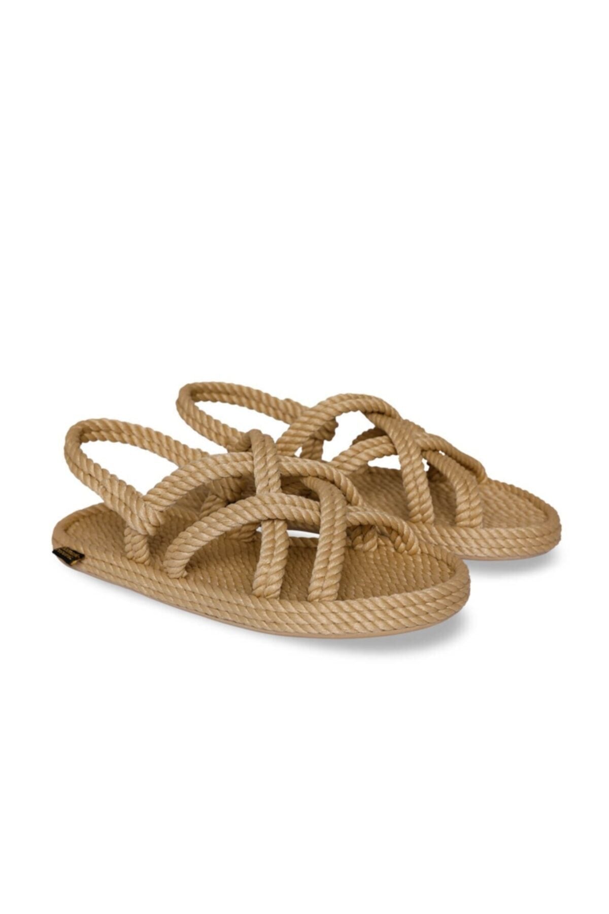 Men's Beige Bodrum Rubber Sole Rope Sandals -