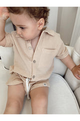 Organic Muslin Shirt Shorts Baby Set