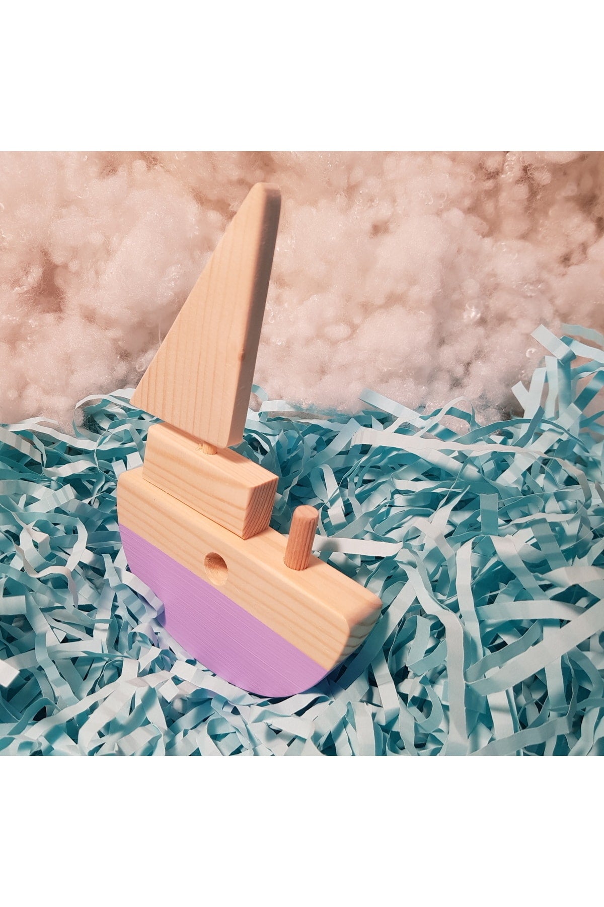 Handmade Wooden Toy Baby Ship Children's Imagination Gift Toy