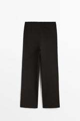 Black Pleated Wide Leg Trousers - Swordslife