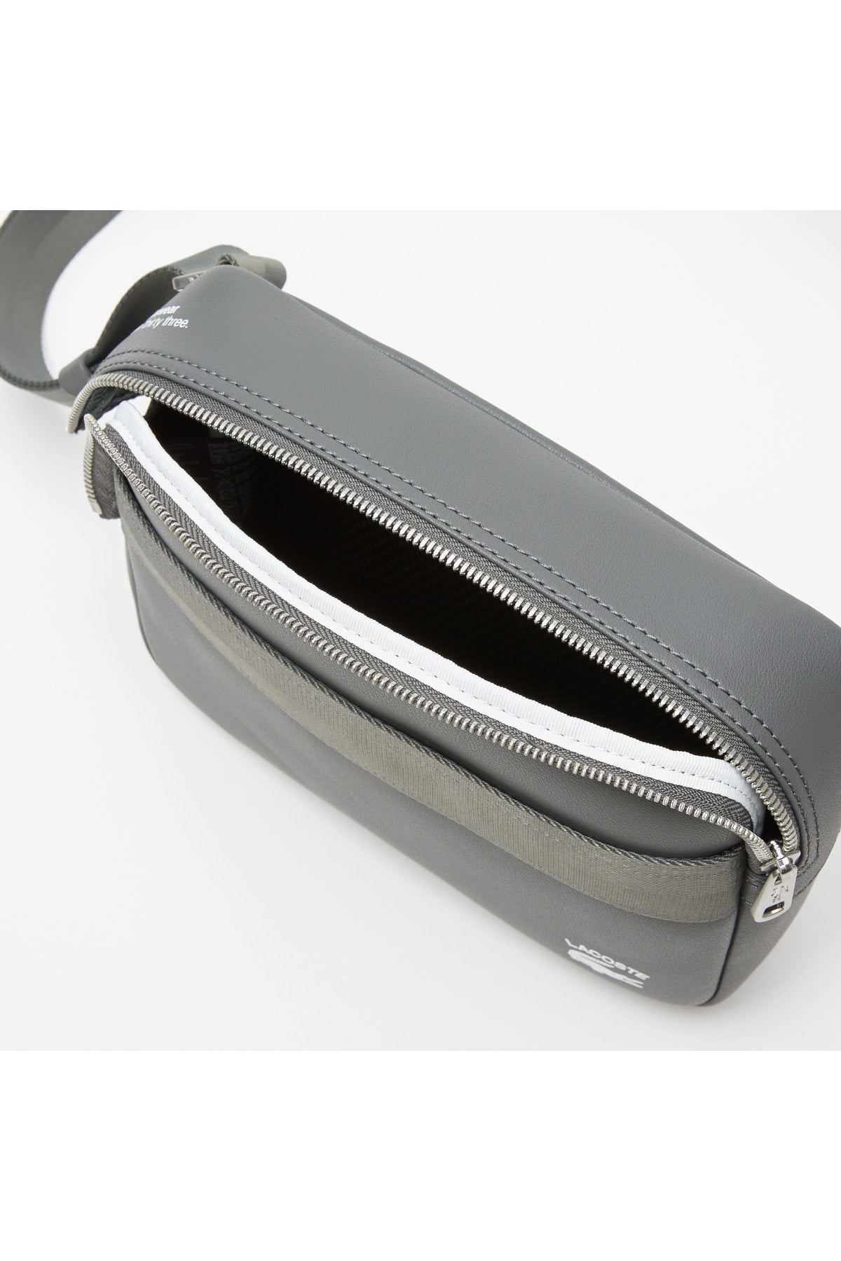 Men's Leather Printed Gray Messenger Bag