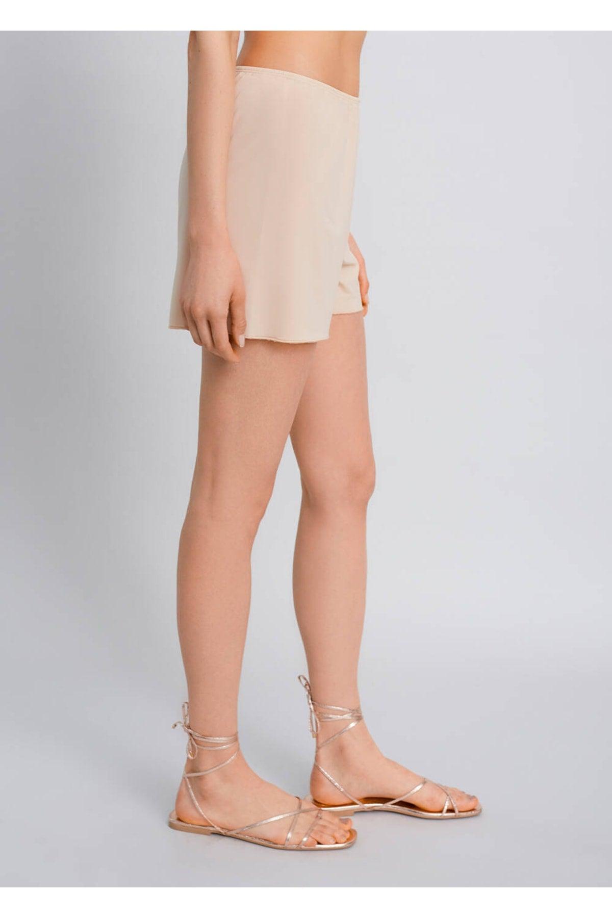 Elastic Waist Nude Mini Shorts Underskirt - Swordslife