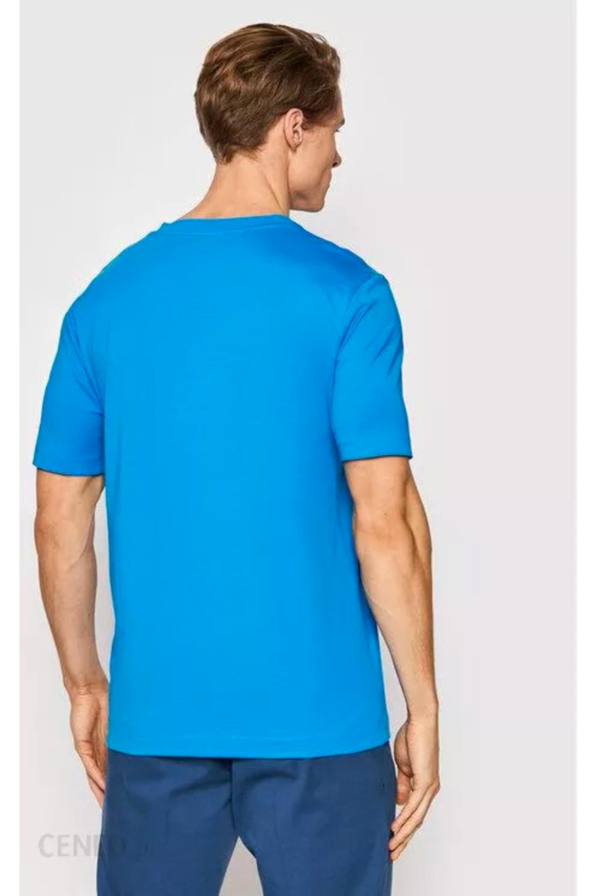 Men's Cotton V Neck Regular Fit Blue T-shirt 50468348-439