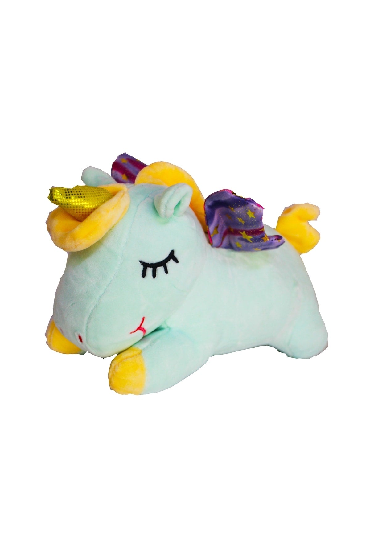 Imported Fabric Cute Star Wings Horned Unicorn Figure Plush Toy Play & Sleep Companion 28 Cm.