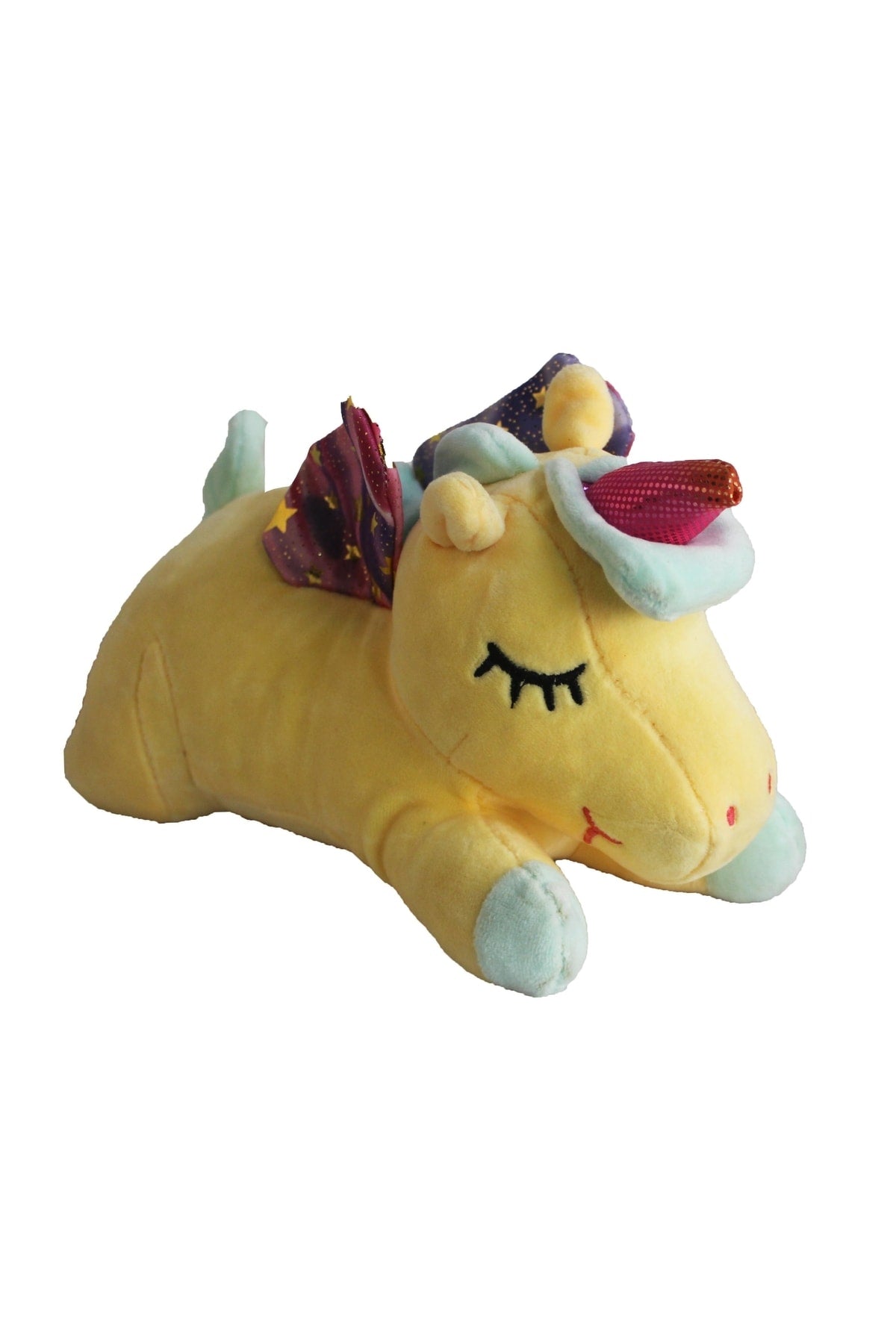 Imported Fabric Cute Star Wings Horned Unicorn Figure Plush Toy Play & Sleep Companion 28 Cm.