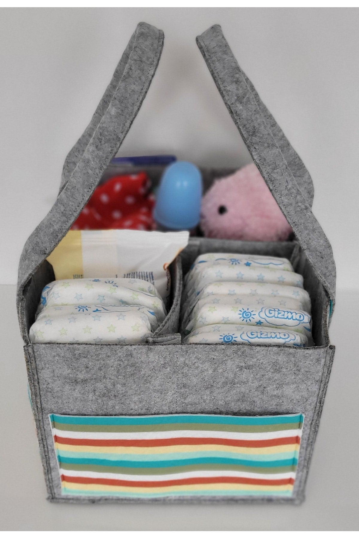 Handmade Multi-Purpose Felt Mother Baby Care And Organizer Bag Functional Organizer With Lid