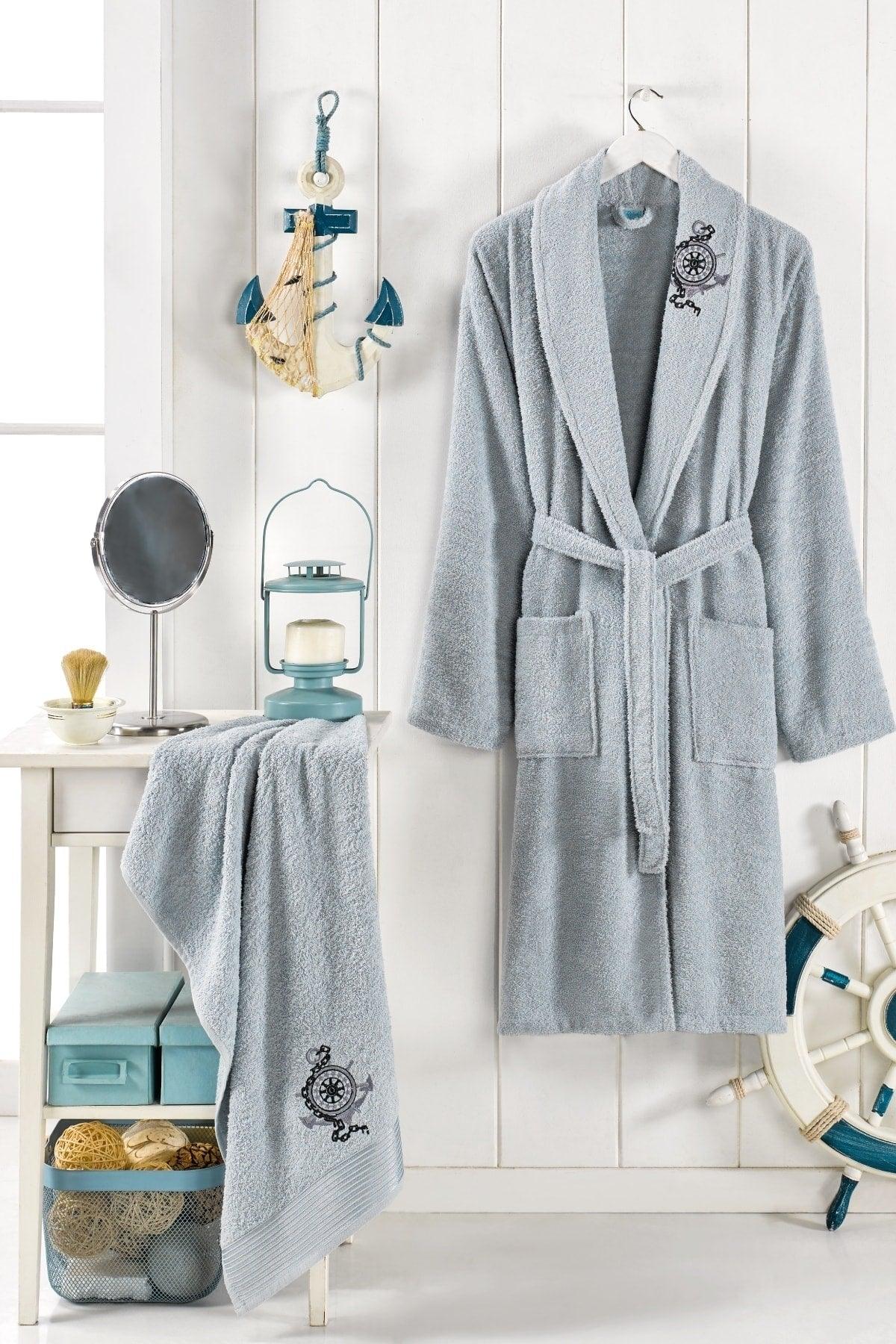 Elmira Şalyaka Women Men Cotton Towel Bath Robe Set - Swordslife