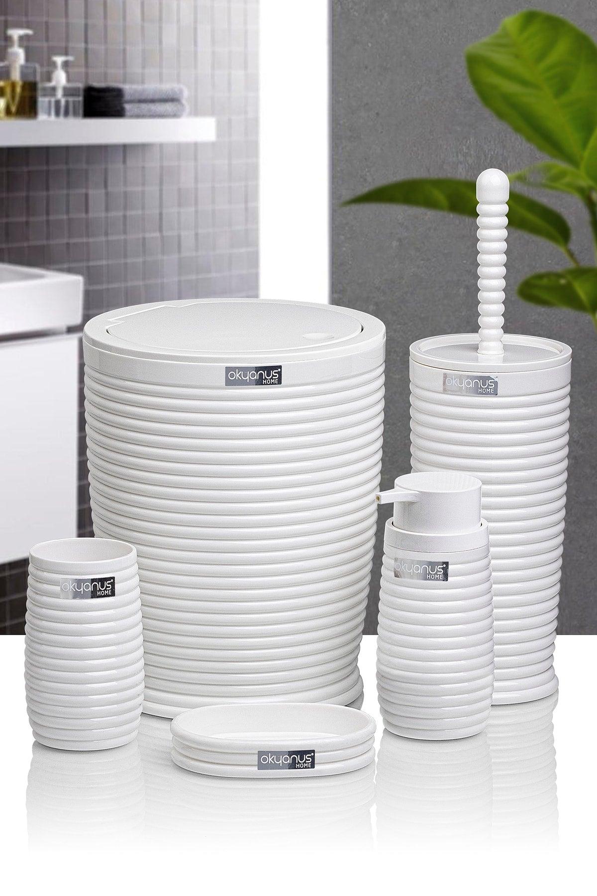 White Elegans 5 Pcs Bathroom Set - Swordslife