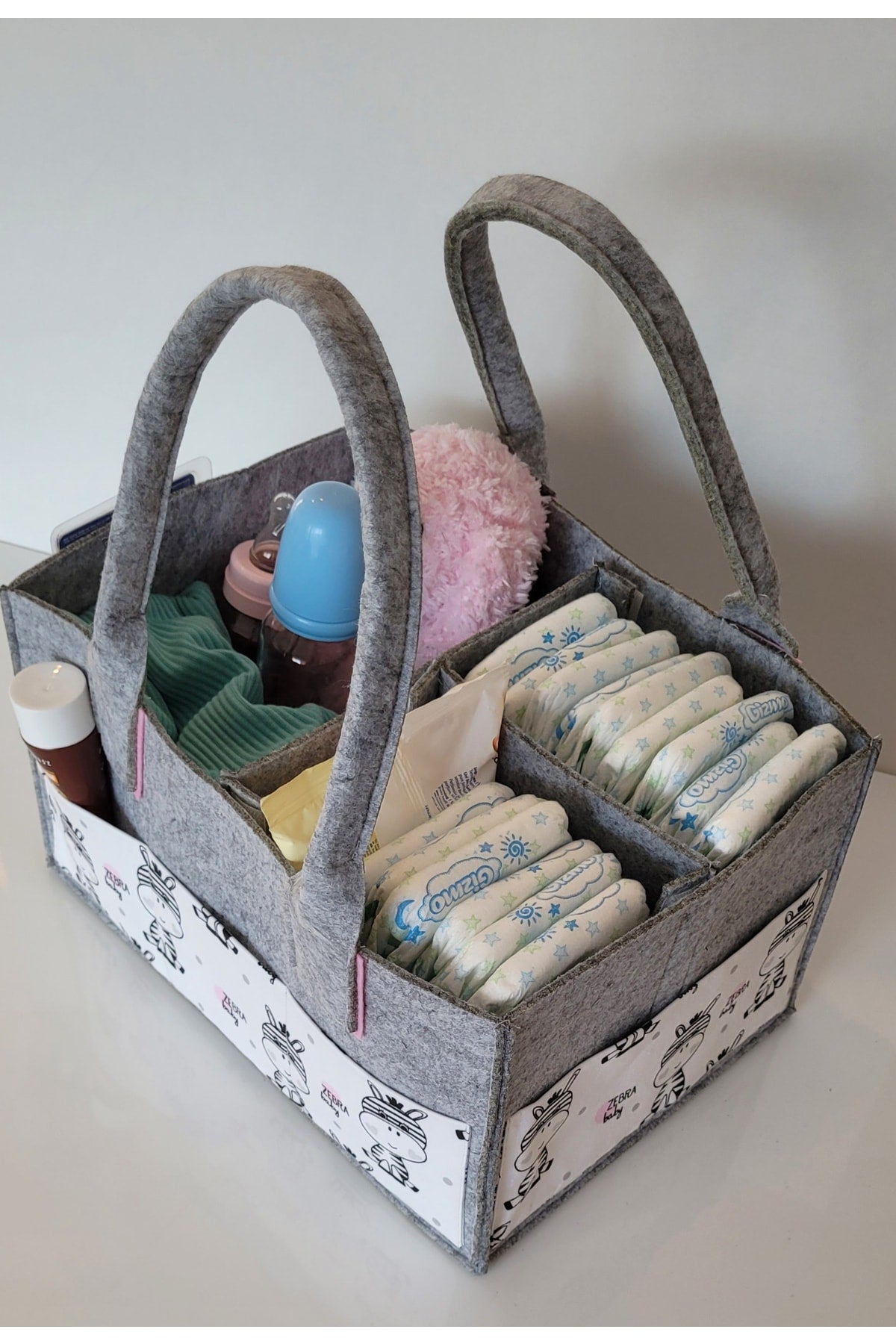 Handmade Multi-Purpose Felt Mother Baby Care And Organizer Bag Functional Organizer With Lid