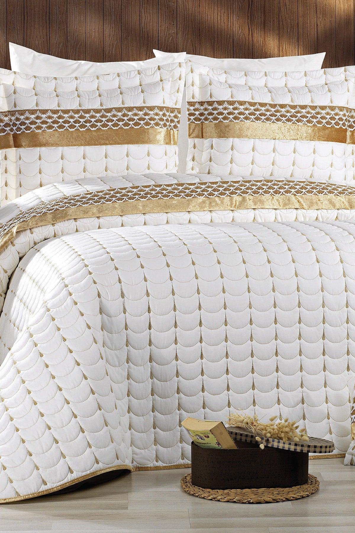 Colors Micro Double Bedspread Cream Gold - Swordslife