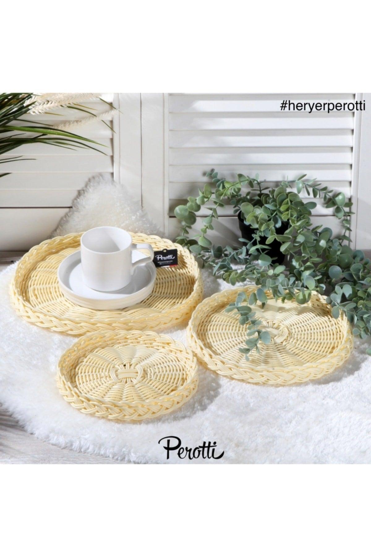 Wicker Look 3-Purpose Multi-Purpose Tray Serving Holder